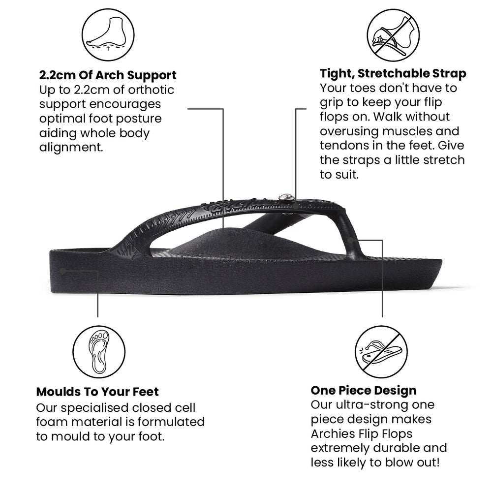  Archies Flip Flops – Kristall – Schwarz 